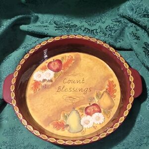 Grasslands Road,Autumn Harvest Ceramic Pie Dish NEW